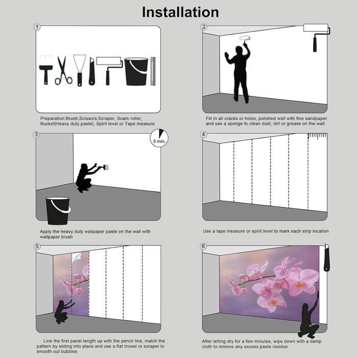 Papier Peint Panoramique Fleurs 350x256 cm - Décoration murale moderne ...