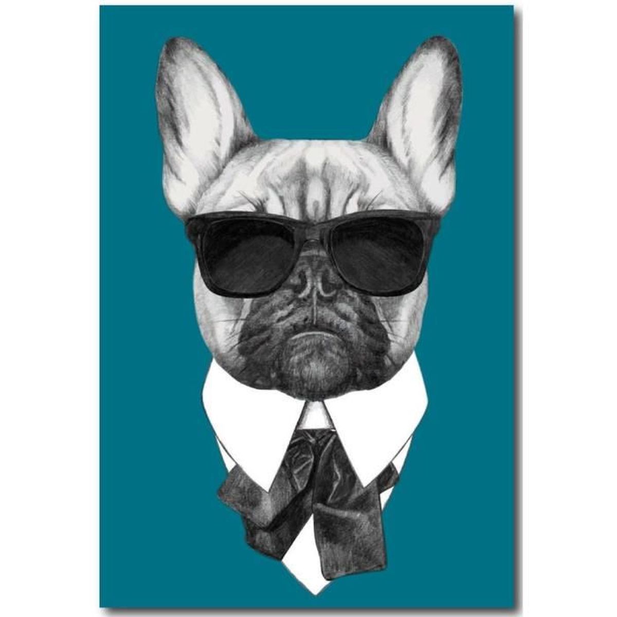 Décoration Murale Bouledogue Français Noir – En Plastique, Motif Animal