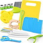 MARSEE Jouet Cuisine Set pour Enfants, 17 Pièces Sécurité Couteau de Cuisine pour Enfants, Avec Planche à Découper pour 3 4 5 Ans