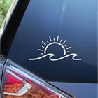 ZHUODIKE Soleil Et Vague Autocollant Autocollant Vinyle pour Camping-Car, Camping-Car, Caravane, Voiture, Moto, Valise, Vélo, Portable