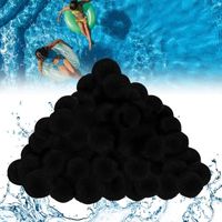 HENGMEI 700g Balles Filtrantes de Piscine, Balles de Nettoyage Légères et Durables pour Piscine et aquarium Filtrage de l'eau (Noir)