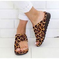 Sandales compensées en cuir PU pour femmes - ECELEN - Orange - Plate-forme confortable et correction des pieds