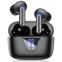 Ecouteurs Bluetoth 5.3 sans Fil, 50H Playtime avec LED boîtier de charge d’affichage numérique pour Android iOS téléphone sport