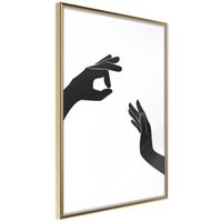 Affiche Murale Encadrée "language Of Gestures I" 40 X 60 Cm Or - Paris Prix 40 x 60 cm