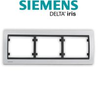 Plaque Triple Horizontale Texturé Aluminium Delta IRIS SIEMENS
