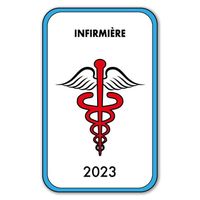 Autocollant Sticker - Vignette Caducée 2023 pour Pare Brise en Vitrophanie - V4 Infirmière 