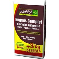 Solabiol SOCONAT9P Engrais Complet 9 Kg + 3 Kg Offerts | Double Action : Effet « Starter » et Durable, Puissant