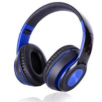TD® Casque Bluetooth pliable sans fil L'appel Bluetooth 5.0 prend en charge les lecteurs de cartes MP3, FM et TF (bleu