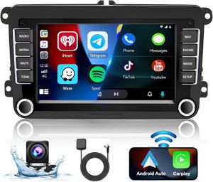 AUTORADIO Black Android Autoradio Apple Carplay sans Fil pou