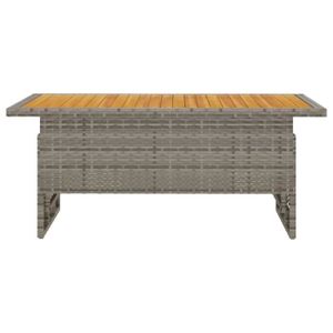 TABLE DE JARDIN  Atyhao Table de jardin gris 100x50x43/63 cm acacia et résine tressée 84530