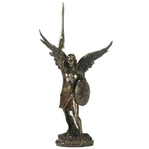 STATUE - STATUETTE ARCHANGE SAINT MICHEL 45 CMS BRONZE STATUE SCULPTU
