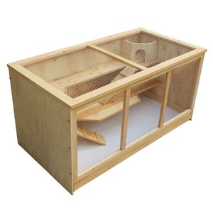 CLAPIER XXL Grande cage pour Hamsters Petits rongeurs Souris Rats Bois Grange Étable Abri animaux - 60194