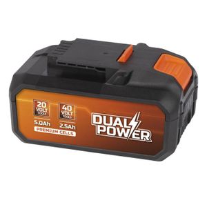 BATTERIE MACHINE OUTIL Batterie 2x20V 2,5Ah Li-ion pour outil Dual Power POWDP9037 - DUAL POWER - Compatible avec outils 40V & 20V