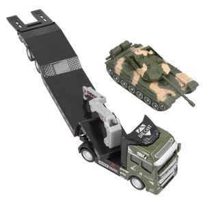 VOITURE - CAMION Tbest Modèle de camion militaire Alliage militaire camions modèle de réservoir jouet ensemble jouet de véhicule hautement