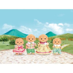 FIGURINE - PERSONNAGE SYLVANIAN FAMILIES - Famille Caniche - 4 personnag