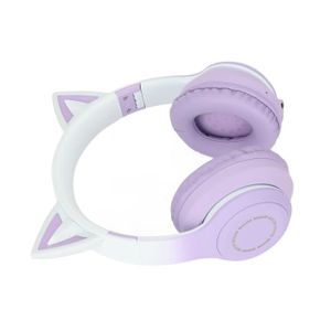 CASQUE - ÉCOUTEURS Fdit casque Bluetooth oreille de chat Casque de je