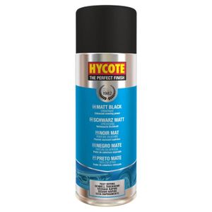 PEINTURE AUTO Hycote - Bombe de Peinture en spray Hycote - Acrylique - Noir Mat - Auto/Moto/Scooter - 400 ml