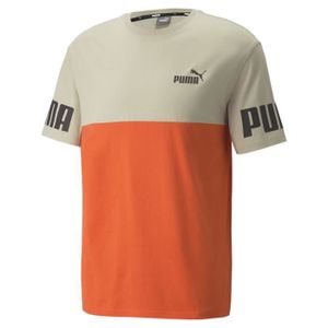 T-SHIRT T-shirt Puma Power Colorblock - orange/beige/noir