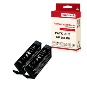 Lot De 2 Cartouches D'encre HP 364 Noir Authentiques - Originales, Pour Imprimantes 2018/2019