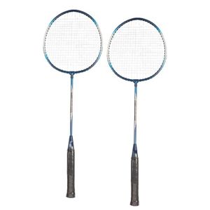 CORDAGE BADMINTON Qqmora Lot de 2 raquettes de badminton REGAIL 2 pièces en alliage de fer raquette de badminton 2 joueurs sport cordage Bleu