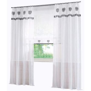 Espeedy 2/ pcs Rideau de fen/être transparente Pivoine Fleur Windows Panneau balcon Salon de salle de bain Chambre /à coucher Rideaux D/écoration de la Maison 1 beige