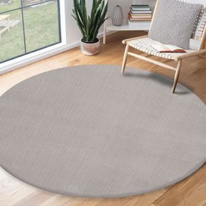 TAPIS DE SOL Tapis pour le salon ou la chambre en sable 160x160 cm | Rond | Lavable jusqu'à 30 degrés | Tapis LOFT de The Carpet