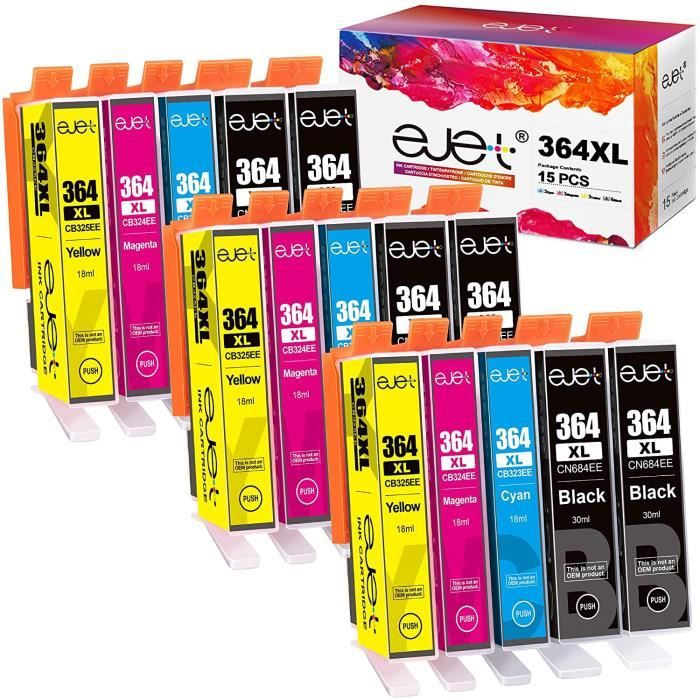 ✓ Pack 4 cartouches compatibles HP 364XL couleur pack en stock