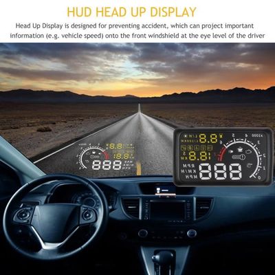 Affichage Tête Haute GPS voiture head up display hud obd Universel 5,5  pouces écran vitesse/temps/direction indication hd multi-couleur luminosité