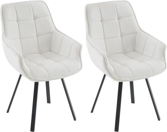 4 Chaises De Salle à Manger EUGAD - Velours Gris Avec Pieds Métal - Charge 150kg - Design Scandinave
