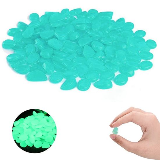 Herefun Pierres Lumineuses - 300g De Galets Phosphorescents Bleu Vert Pour Jardin, Aquarium Et Allées