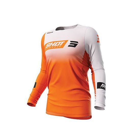 Maillot Moto Cross Shot Race Gear Ultima - Coupe Performance Ajustée - Manches Perforées Ventilation - Bas Silicone Anti-Remontée