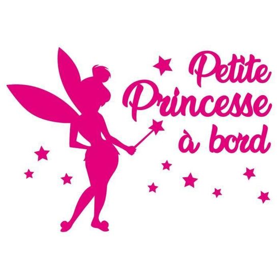 Autocollant Vitre "Princesse à Bord !" - Vinyle Blanc Brillant 20x15 Cm, Résistant Aux Intempéries