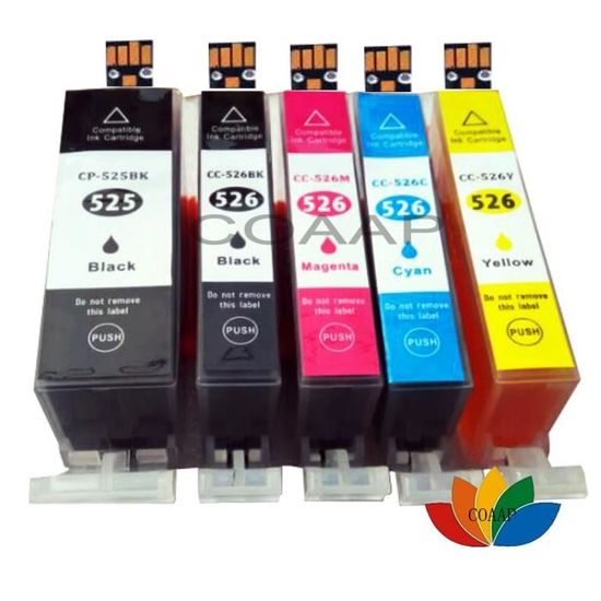 Set Cartouches Compatibles Canon PGI525 BK / CLI526 BK,C,M,Y - 4 Couleurs, Neuves, Jet D'encre