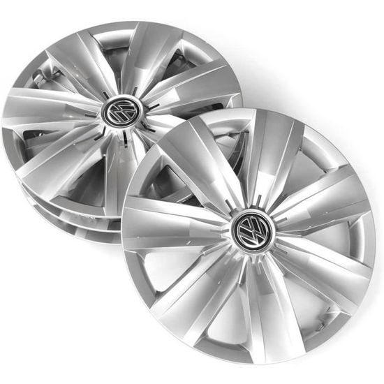 Enjoliveur Peugeot 207 4 Enjoliveurs NRM Strong DUOCOLOR 15" - Noir Et Blanc - ABS - Montage Push-in Jantes 15 Pouces