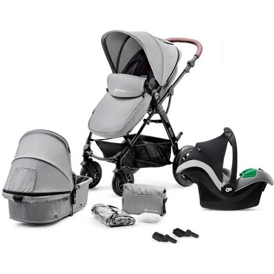 Poussette 3 en 1 Combinee KINDERKRAFT MOOV avec Siege auto I size Systeme de voyage Grandes Roues Gris Cdiscount Puericulture Eveil bebe