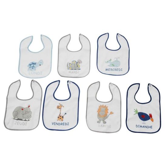 BIECO Set de 4 Bavoirs Pratiques pour B/éb/é Bleu