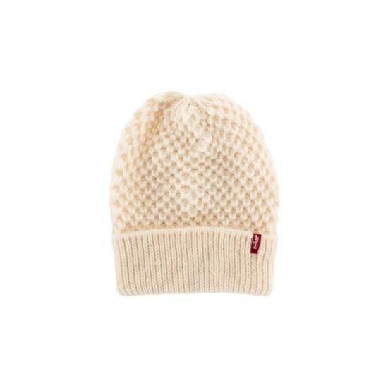 Bonnet d'hiver brodé doux en tricot avec gants chauds pour