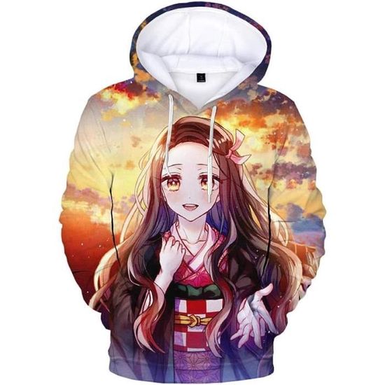 Sweat à Capuche Demon Slayer Nezuko Kamado - Fermeture éclair, Multicolore, Coton, Neuf