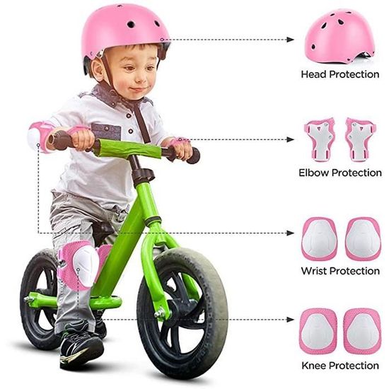 Sets de protection - ZUYOO - Casque Vélo Enfant Réglable - Rose - Oxford - Respirant et durable