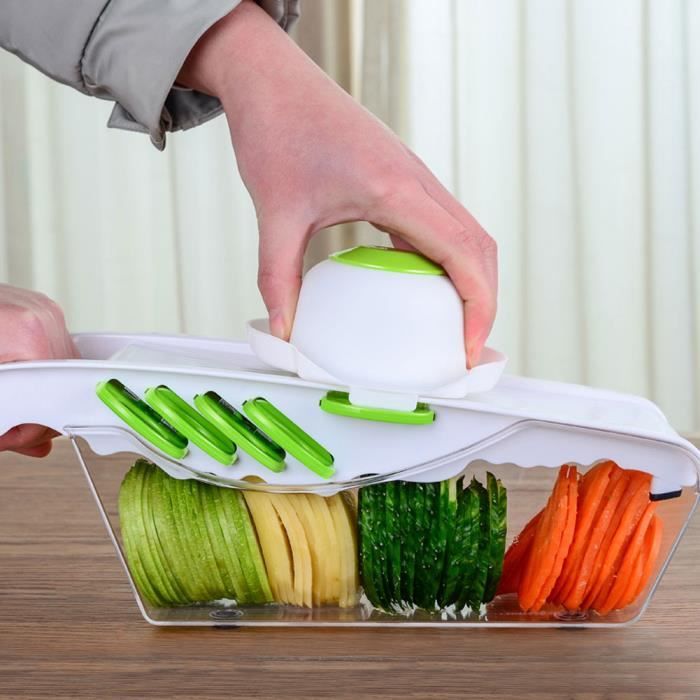 Eplucheur electrique Coupeur Nourriture Râpe à Légumes Outil Coupe en Tranches Accessoires (Plaque blanche à 6 lames )