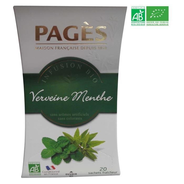 PAGES Infusion Verveine Menthe Bio