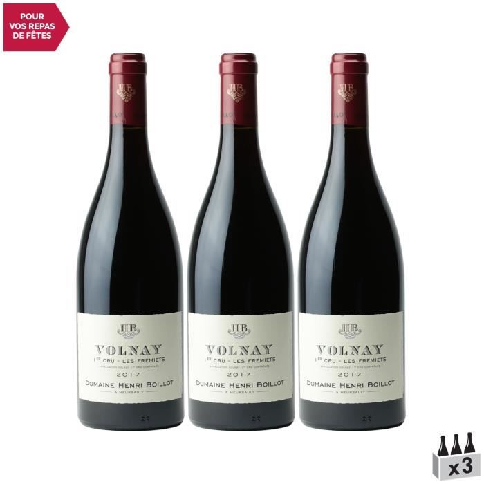 Volnay 1er cru Frémiets Rouge 2017 - Lot de 3x75cl - Maison Henri Boillot - Vin AOC Rouge de Bourgogne - Cépage Pinot Noir