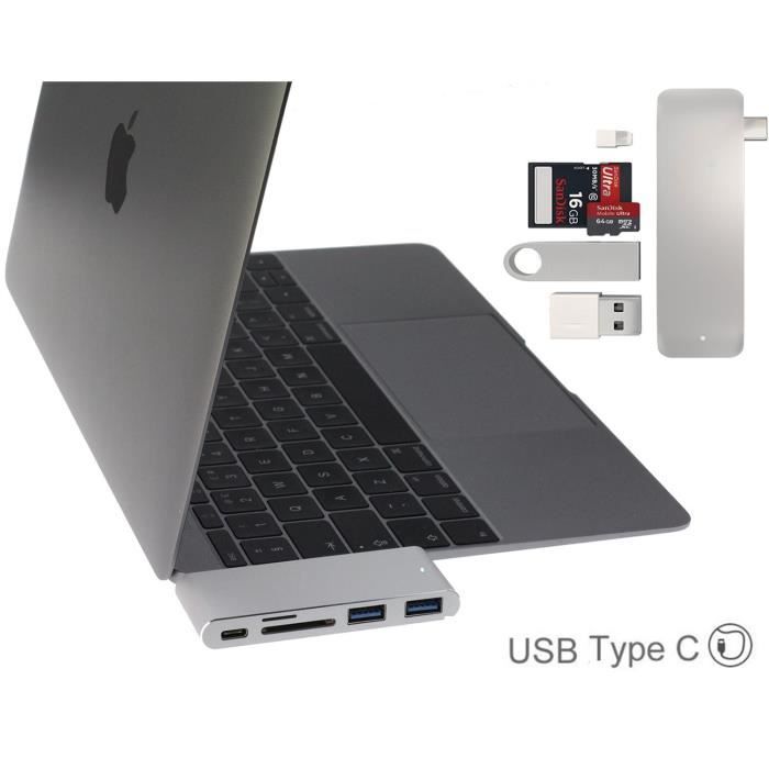 Broonel USB 3.0 type C - Hub 3 ports USB 3.0 Compatible avec le Acer Spin 7 / Acer Swift 7