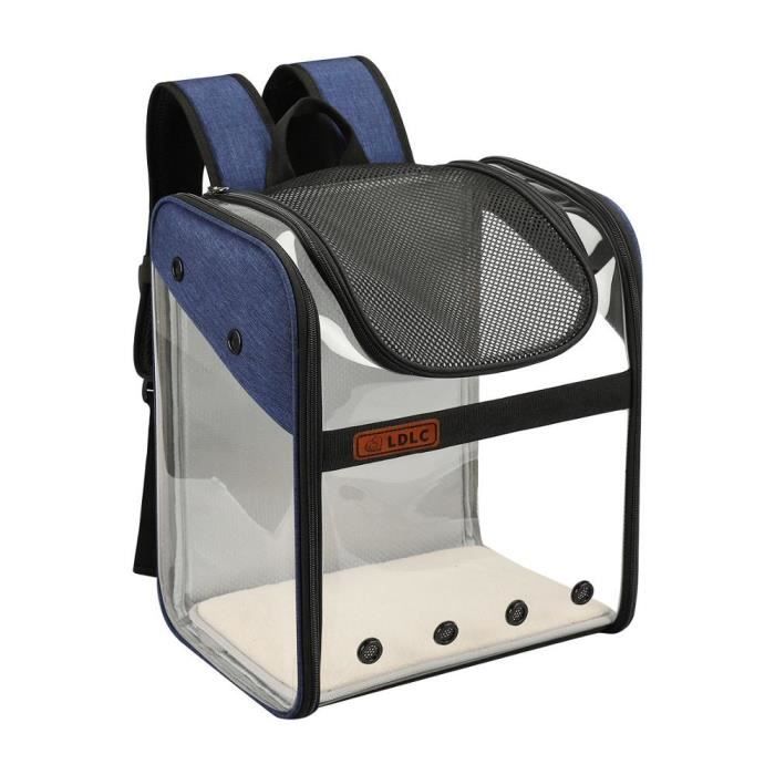 Sac de transport,Sac à dos chat respirant pour chien Sac Transparent pour chien, sac pour chat en PVC- Type dark blue-34x26x40cm