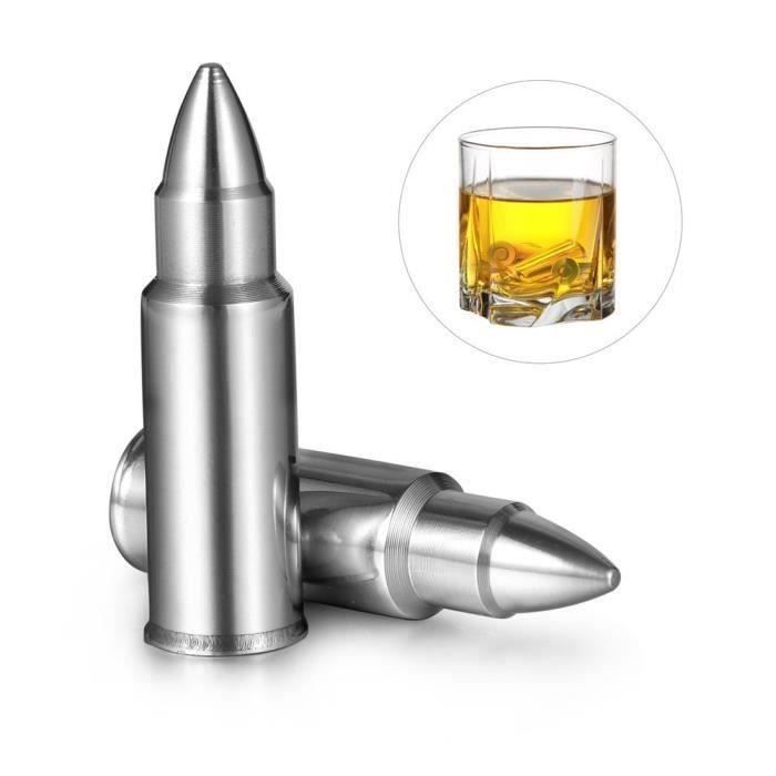 Pierre de Glace en Forme Balle Whisky Refroidisseur Pierre de Refroidissement d’Alcools Pour Boite de Nuit Acier Inoxydable 12 pcs a