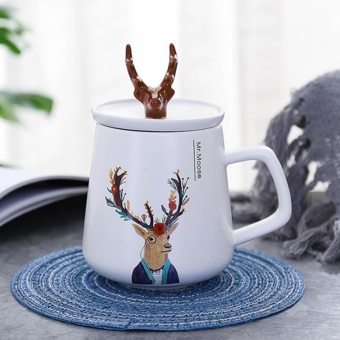 2 Pcs Mug Original 450 ml 7.4*9.5cm Tasse À Thé à offrir en cadeau à vos proches - Tasse À Café en porcelaine fine