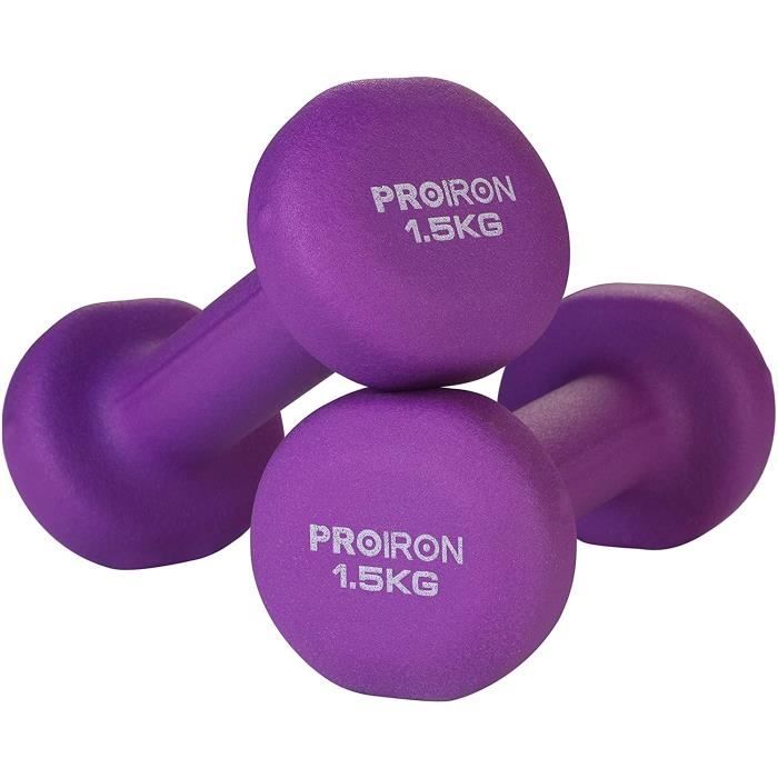 PROIRON Haltères en Néoprène Paire d'haltères de 1kg à 10kg dans Différents Poids (2er-Set)