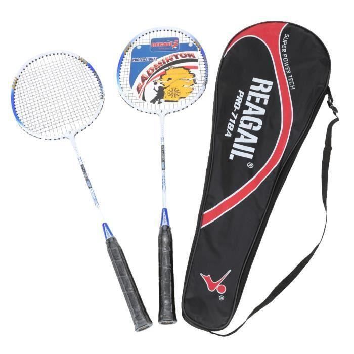 Lixada 1 paire Raquette de Badminton de Formation avec Sac Equipement de Sport Durable Léger en Alliage d'Aluminium