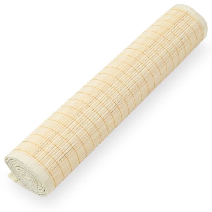 Style Élégance Chic - Tapis de yoga Tapis de Sol Fitness Tapis de Gym Bambou 60 x 180 cm Naturel - 25493