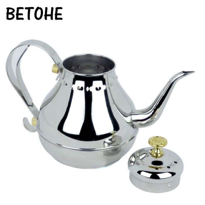 Carafes d'eau,Betohe 1.2L bouilloire inox épaississement cuisinière Induction filtre spécial service à thé théière eau bouillante